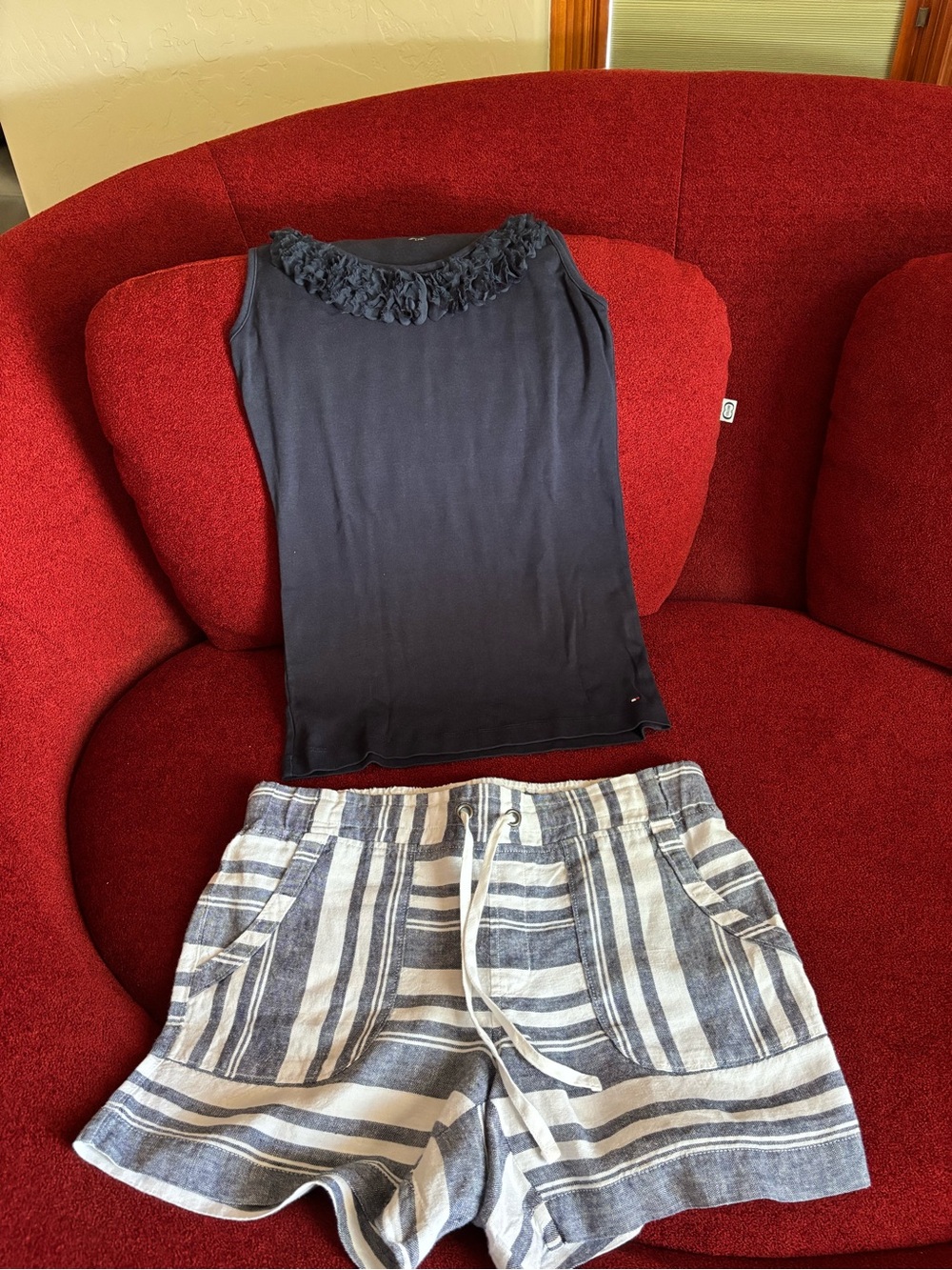 Athleta Men’s Striped Drawstring Shorts - Gray & White
